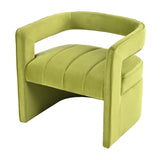 Christopher Knight Home® - Noble House - - Modern Velvet Accent Chair With Ribbed Detail, Luxury Curved Fully Upholstered Accent Chair, Green (No Assembly Needed)