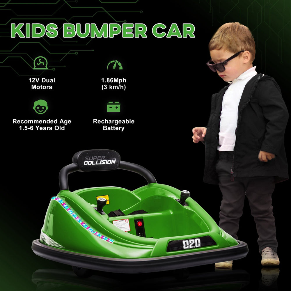 English Elm Aosom 12v Kids Bumper Car Ride on Toy with Dual Joysticks and Parental Remote W2225P249895