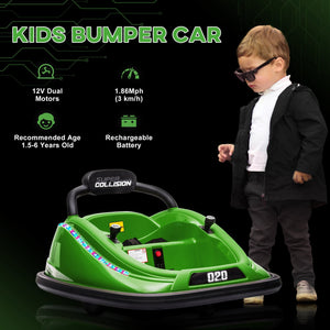English Elm Aosom 12v Kids Bumper Car Ride on Toy with Dual Joysticks and Parental Remote W2225P249895