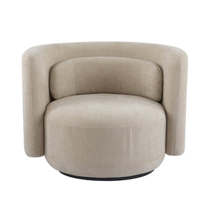 English Elm Christopher Knight Home® - Swivel Contemporary Accent Armchair with Lumbar Pillow, 360° Rotation, Metal Base Durability khaki 37.75 L x 33.75 W x 26.5 H N776P368491K