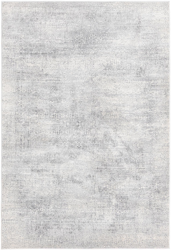 Unique Loom Finsbury Sarah Machine Made Abstract Rug Gray, Ivory 5' 3" x 8' 0"