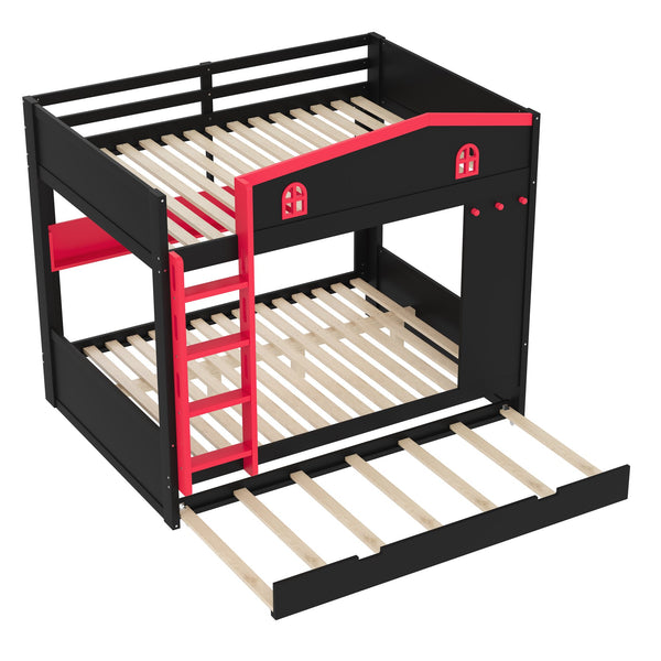 English Elm Twin Xl Solid Pine Loft Bed with Built-in Led Lighting and Storage Shelves W1580S00393