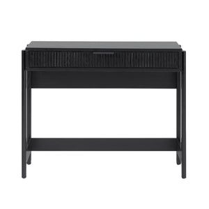 English Elm Walker Edison - Transitional Reeded Writing Desk with Drawer Front and Spacious Work Surface, Durable MDF Design Black 42 L x 20.63 W x 10.13 H B185P200192