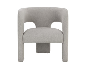 Sunpan Isidore Lounge Chair - Contemporary Comfort with Curved Backrest and Chic Boucle Fabric Design Ernst Sandstone