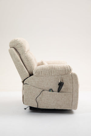 English Elm Old Oversized Electric Lift Chair With Dual Motors, Heating, Massage, And 180° Recline For Comfort W547S00053