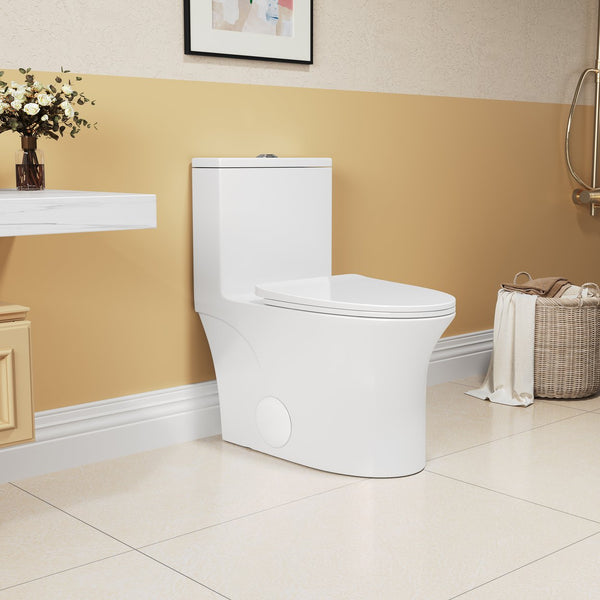 English Elm 1.1/1.6 Gpf Elongated One-piece Toilet Skirted Ceramic Comfort Height Watersense B2724P246933