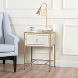 Christopher Knight Home® - Noble House - Inka Mirrored Gold 1 Drawer Side Table