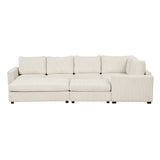 English Elm 121.3" Sectional Couch Sofa Bed Modular Sofa With Two Movable Ottomans For Living Room (Old Sku:N719S001640A), Beige