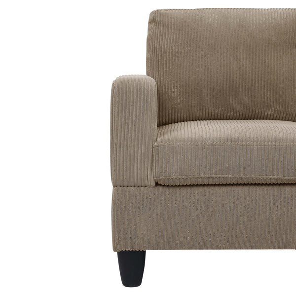 English Elm Savannah Plush Corduroy Modular Sectional Sofa with Ottoman — Customizable Layouts & Padded Comfort Camel B355S00007