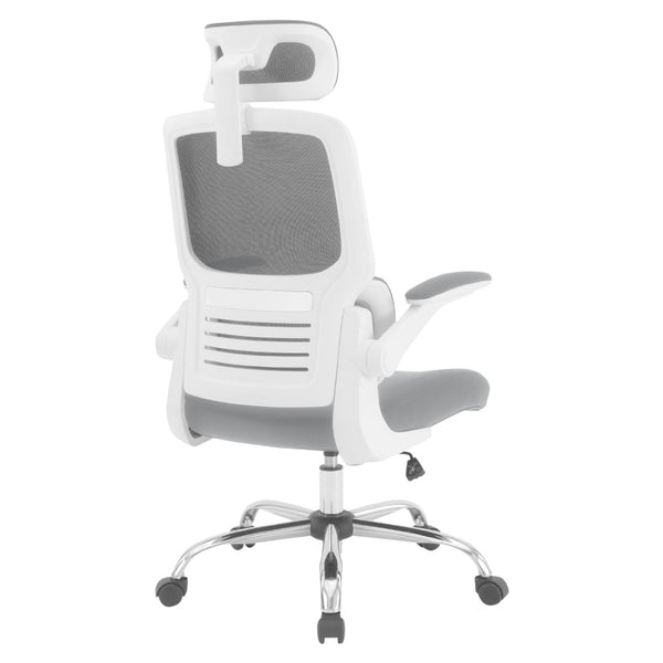 OSP Home Furnishings Mesh Back Ergonomic Office Chair with Lumbar Support Headrest and Chrome Base EMW60020CHR-2