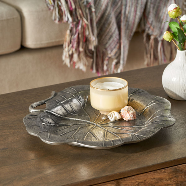 English Elm Christopher Knight Home® - Platter Elegant Oval Aluminum & Glass Serving Tray with Floral Motif, Chills or Heats, Handwash Only (16.5") 71639.00