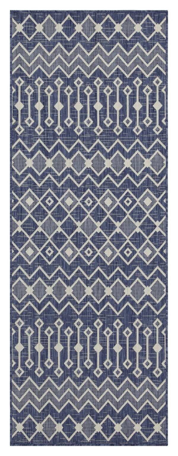 English Elm Sunshine Blue 2 Ft. 7 In. X 7 Ft. 3 In. Coastal Indoor/Outdoor Area Rug - Durable & Easy Care! B186P198909-GIGA