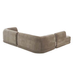 English Elm 115" L-shaped Sectional Three Piece Deep Seat Chaise Sofa for Modern Living Rooms N767P385430B