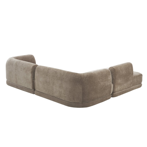 English Elm 115" L-shaped Sectional Three Piece Deep Seat Chaise Sofa for Modern Living Rooms N767P385430B