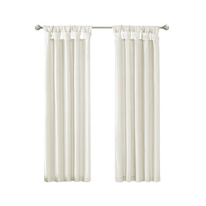 English Elm Twist Faux Silk Lined Window Curtain Panel with Twist Tab Top for Privacy and Luxe Sheen, 50x120 White 2.95 L x 10.04 W x 10.24 H B03598110
