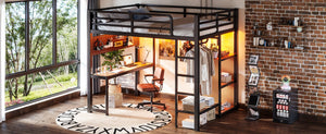 English Elm Twin Over Full Playhouse Bunk Bed with Slide Ladder Storage Shelves and Wardrobe W5305S00060