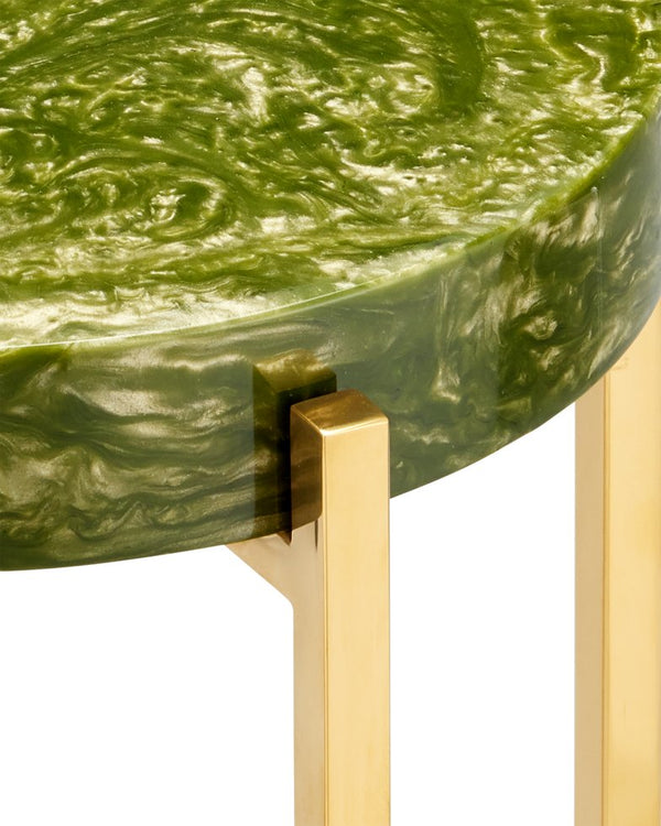 Currey & Company Rina Teal Drinks Table – Elegant Artisan Crafted Design With Stunning Organic Pattern And Metal Frame Natural Composite ,Stainless Steel 4000-0228-currey-company