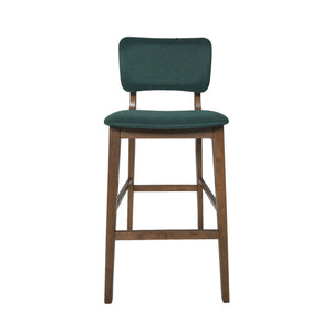 English Elm Bar Chairs Set of Two Solid Rubberwood Mid-century Modern Barstools for Kitchen Islands 63560.00DGRN