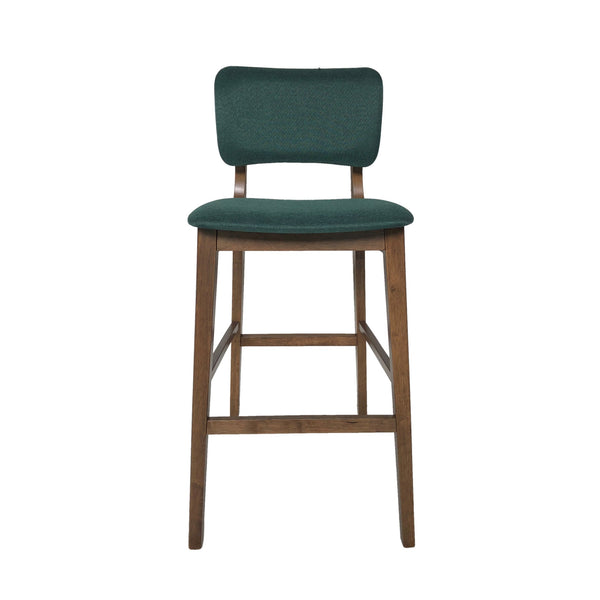 English Elm Bar Chairs Set of Two Solid Rubberwood Mid-century Modern Barstools for Kitchen Islands 63560.00DGRN