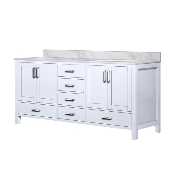 English Elm White Double Bath Vanity With Carrara Marble Top – Elegant Design, Ample Storage & Timeless Finish B2731P258901-GIGA