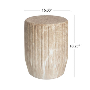 English Elm Christopher Knight Home® - Outdoor Cicci Carved Side Table - Luxurious Gold Accent For Indoor/Outdoor Living Spaces N773P283503G