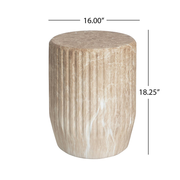 English Elm Christopher Knight Home® - Outdoor Cicci Carved Side Table - Luxurious Gold Accent For Indoor/Outdoor Living Spaces N773P283503G