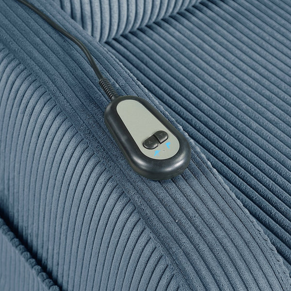 English Elm Contemporary Power Lift Chair Recliner with Plush Corduroy, Foam-Over-Coil Support & Side Pocket Blue 31 L x 29 W x 24 H B011P395833