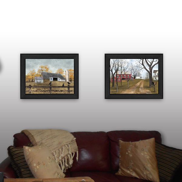 English Elm Trendy Decor 4u Billy Jacobs Country Road Farmhouse Framed Canvas Wall Art B06786835