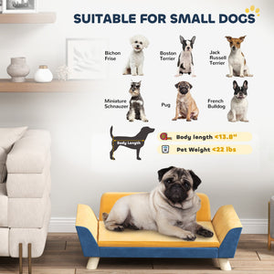 English Elm Dog Sofa Bed with Plush Foam Cushion Washable Cover Raised Frame for Small Pets T3971P407042