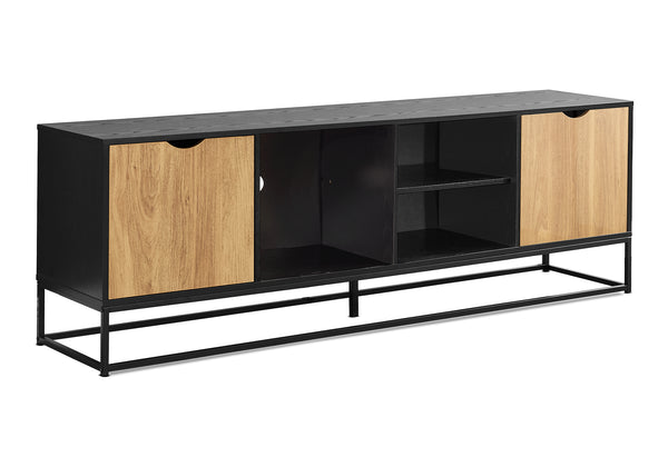 English Elm Tv Stand 72 Inch Media Console Laminate Finish Solid Wood Legs Cable Management Storage B2710P461909