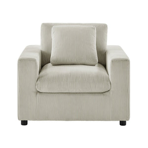 English Elm Chelsea Modern Armchair with Plush Down-Blend Cushions, Removable Covers & Solid Wood Legs Beige B050P402011