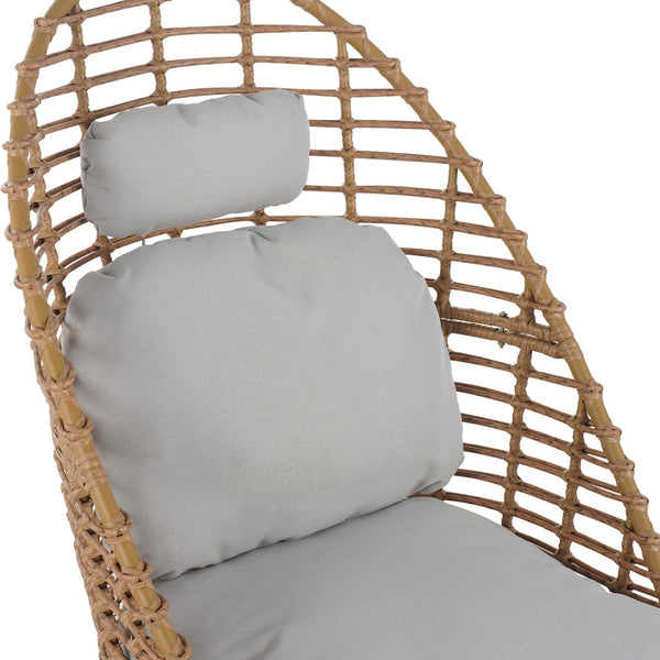 English Elm Christopher Knight Home® - Ellis Outdoor Wicker High-Back Swivel Lounge Chair with Teak Legs, 360° Pivot, Weatherproof Rattan & Cushions N775P271983B