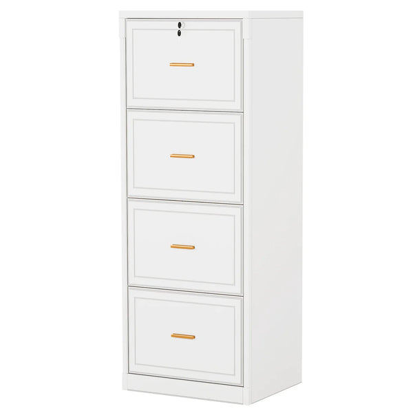 English Elm Spacious Four Drawer Locking Filing Cabinet Mdf Build for Home or Office Use T3971P462310