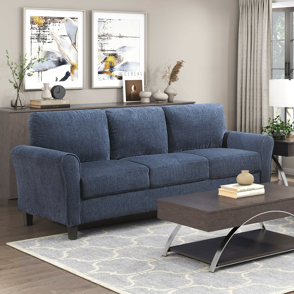 English Elm Contemporary Blue Chenille Sofa and Loveseat Set with Pocket Coil Plush Seating B011S02487