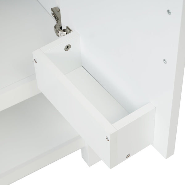 English Elm 30-Inch White Bathroom Vanity With Ceramic Sink - Stylish Storage Solution For Small Spaces! WF325888AAK