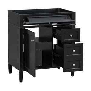 English Elm 30'' Modern Bathroom Vanity Cabinet With 2 Drawers, Tip-Out Storage & Adjustable Shelves, Stylish Design N710P250685B