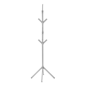 English Elm Coat 4-Tier Free-Standing Hall Tree with 8 Hooks and Sturdy 4-Prong Base for Entryway Organization and Style Silver 30 L x 9 W x 2 H B2710P218923