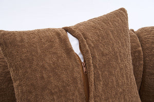 English Elm Compression Compression Sponge Sofa Curved Modular Sectional with 30D High-Density Chenille Sleeper for Cozy Apartment Living Room Comfort and Safe Rounded Design Caramel W2231S00040