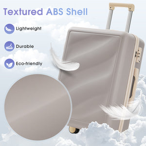 English Elm Luggage 3 Piece Hard Shell Abs Suitcase Set with Spinner Wheels and Tsa Lock Grayish Purple N730P304620V
