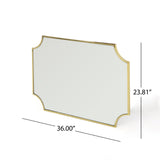 Christopher Knight Home® - Noble House - Verne Glam Wall Mirror with Gold Finished Stainless Steel Frame