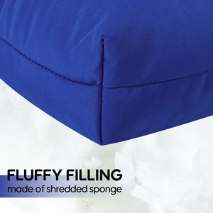 English Elm 2 Pcs Set High Back Patio Chair Cushions Tufted Outdoor Reversible 44x22x4 Waterproof Comfort Blue W419P287334