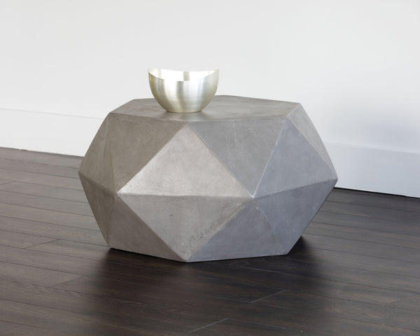 Sunpan Constance Concrete Coffee Table - Stylish Geometric Design for Urban Indoor & Covered Outdoor Spaces