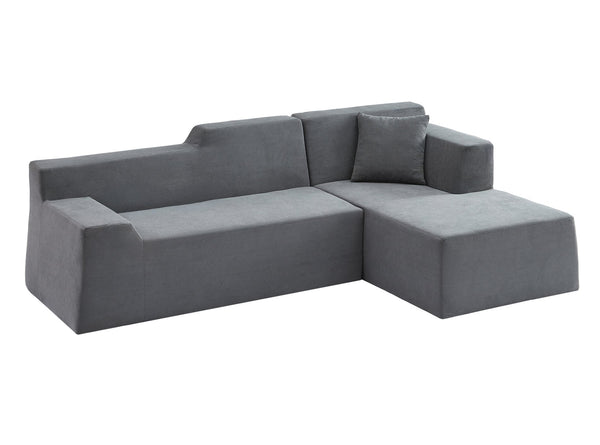 English Elm Modern Corduroy L-shaped Sectional Sofa with High Back for Cozy Living Rooms W3396P414718