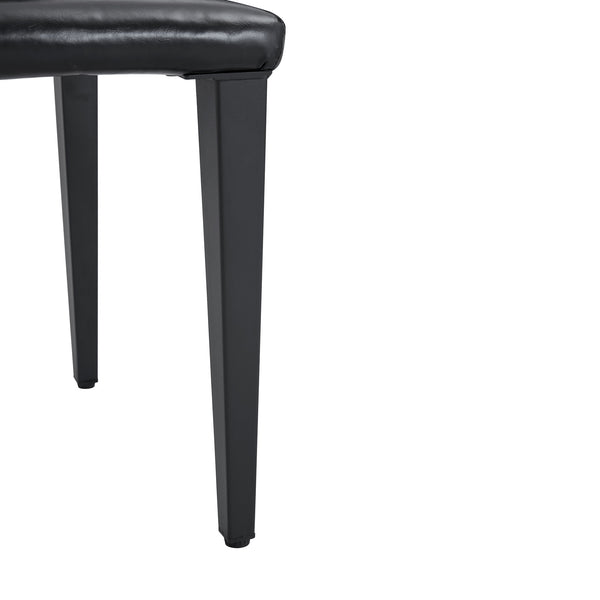 English Elm 4-piece Brown Suede Dining Chair Set with Tufted Back and Walnut Metal Legs Black W1151P361172