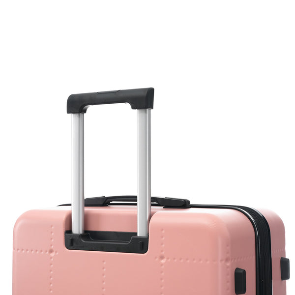 English Elm Luggage 5 Piece Hardside Abs Set with Front Access Carry on and Tsa Spinner Wheels Light Pink N732P391557U