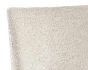 Sunpan Radella Dining Chair Set - Contemporary Design with Stylish Cutout and Antique Brass Base Elegance Bergen Taupe