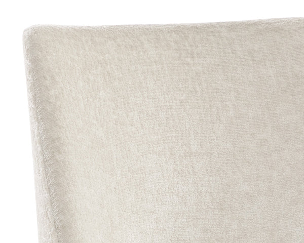 Sunpan Radella Dining Chair Set - Contemporary Design with Stylish Cutout and Antique Brass Base Elegance Bergen Taupe