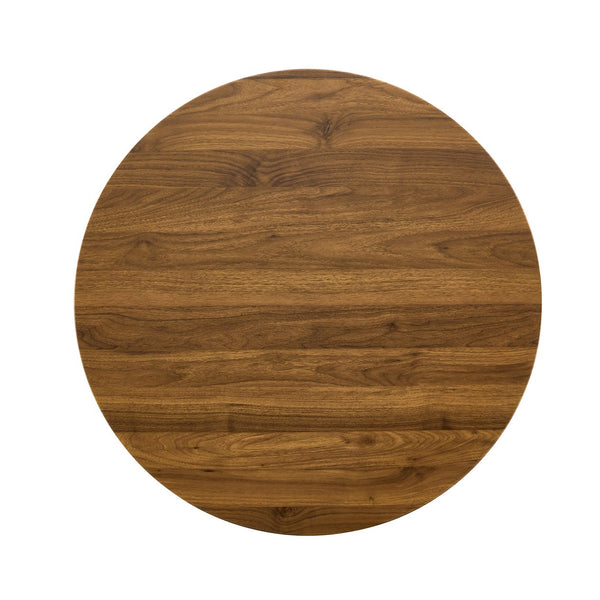 English Elm Round Faux Marble Tulip Pedestal Dining Table Mid Century Modern for Small Bistro Spaces Gold,Walnut W2920P402830