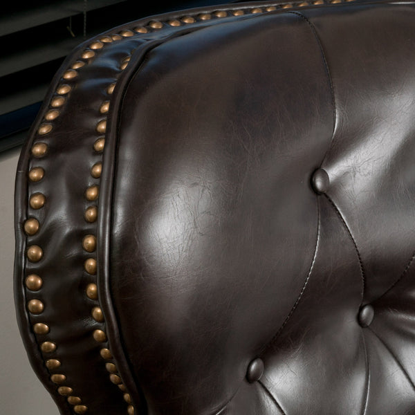 English Elm Push Recliner with Tufted Back Nailhead Trim and Turned Legs for Refined Living 57337.00PU