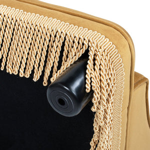 English Elm Duchess Regency Tufted Pet Sofa with Fringe Skirt Velvet Upholstery for Small Dogs Yellow B2719P479030